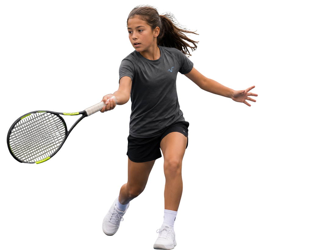 Polera de tenis juvenil mujer, Spin